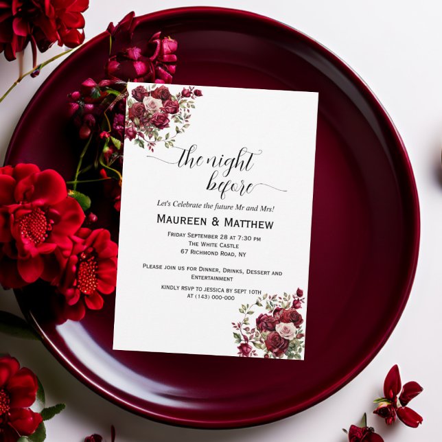 Invitation Mariage Floral de Bourgogne (Créateur téléchargé)
