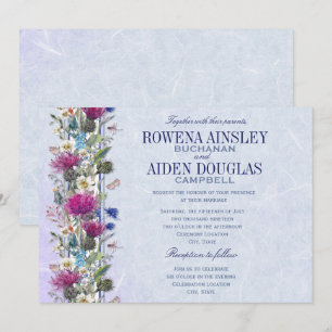 Invitation Mariage floral de chardon écossais
