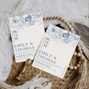 Invitation Mariage floral de Chinoiserie