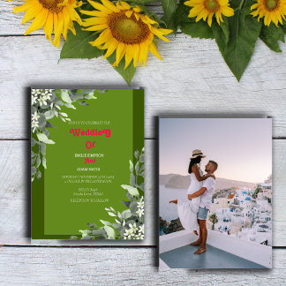 INVITATION MARIAGE FLORAL DE COULEUR D'EAU CLASSÉE