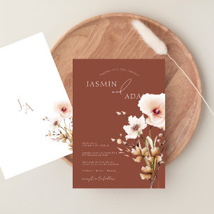 Invitation Mariage Floral de Fantaisie aux Fleurs Sauvages Ro