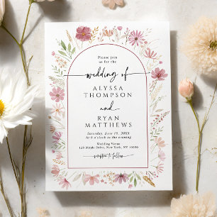 Invitation Mariage Floral de Fleur Sauvage d'Automne