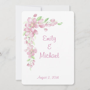 Invitation Mariage Floral de Jardin de Cerisier en Fleur de C