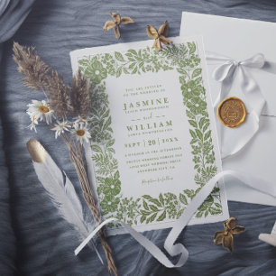 Invitation Mariage Floral de Jardin Élégant Chic Rustique Vin