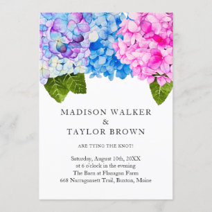 Invitation Mariage floral de la floraison de l'aquarelle Hydr