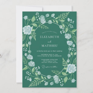Invitation Mariage Floral de la Forêt de Teal