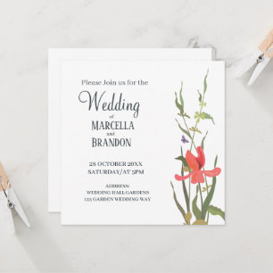 Invitation Mariage floral de la tulipe fleurie printanière