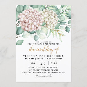 Invitation Mariage floral de l'Élégant Rose vert d'Hydrangea