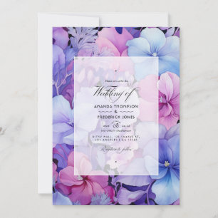 Invitation Mariage floral de lilas, de pervenche et de lavand