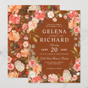 Invitation Mariage Floral de l'Olive Peach