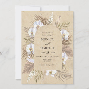 Invitation Mariage floral de l'orchidée de Boho