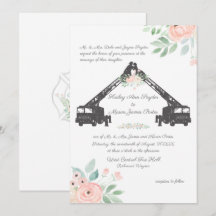 Mariage floral de pompier