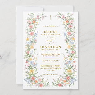 Invitation Mariage Floral de Printemps Orné de Pastel Doux av
