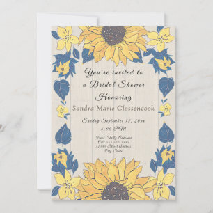 Invitation Mariage floral de tournesol rustique Fête des mari