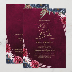 Invitation Mariage floral de vin Berry