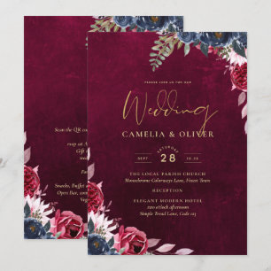Invitation Mariage floral de vin Berry