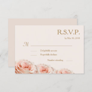 Invitation Mariage floral d'ivoire rose rousse Rose RSVP