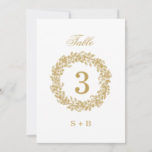 Invitation Mariage Floral Doré Élégant Vintage Français 