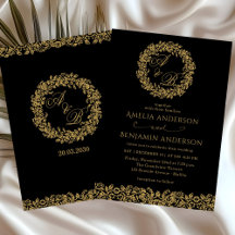 Mariage Floral Doré Élégant Vintage Français