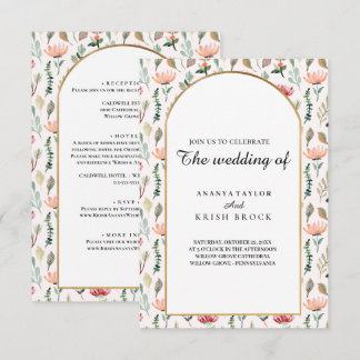 Invitation Mariage Floral doux et rose