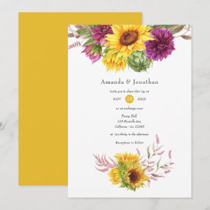 Invitation Mariage floral du Soleil de Bohême et de la Plum B