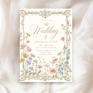Invitation Mariage Floral Élégant aux Fleurs Sauvages de Styl