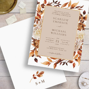 Invitation Mariage Floral Élégant d'Automne