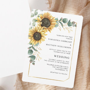 Invitation Mariage floral élégant du tournesol moderne
