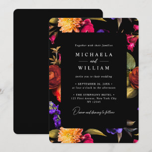Invitation Mariage Floral Élégant et Vibrant