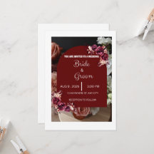 Mariage Floral Élégant Moderne Bourgogne