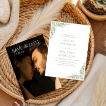 Mariage Floral Élégant Vintage Français Vert Sauge