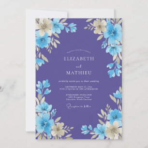 Invitation Mariage Floral Embrasse d'Améthyste