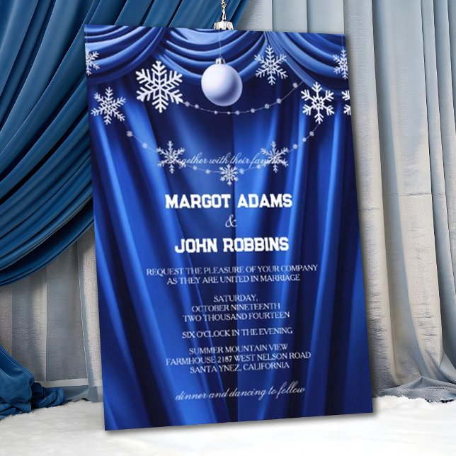 Invitation Mariage floral en soie d'hiver (Créateur téléchargé)