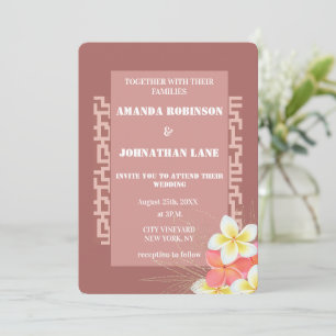 Invitation Mariage Floral en terre cuite moderne