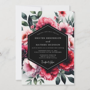 Invitation Mariage Floral Envoûtant Magenta
