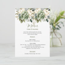 Mariage Floral Eucalyptus Vert Sauge | Menu