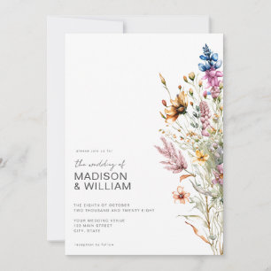 Invitation Mariage Floral Fleur sauvage Boho moderne