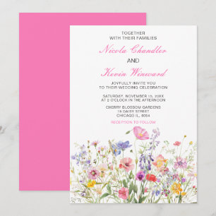 Invitation Mariage floral fleur sauvage Spring