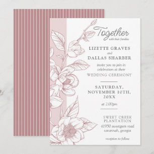 Invitation Mariage floral flush de fleurs de Magnolia méridio