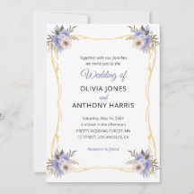 Mariage Floral Géométrique Doré Rustique Violet 