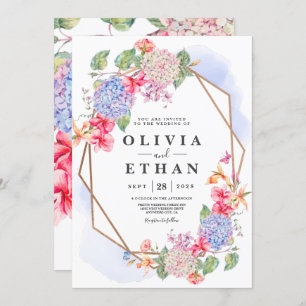 Invitation mariage floral Hydrangea