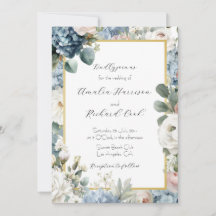Mariage Floral Hydrangea Bleu Poussière 