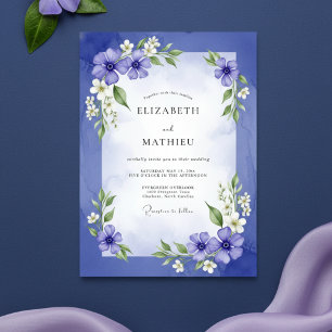 Invitation Mariage Floral Indigo Coup de Pinceau