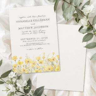 Invitation Mariage Floral Jaune Fleur Sauvage