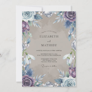 Invitation Mariage Floral Lavande Bleu
