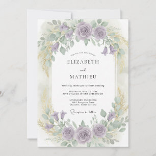 Invitation Mariage Floral Lavande Lyrique