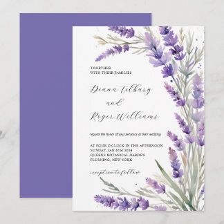 Invitation Mariage Floral Lavande Rustique