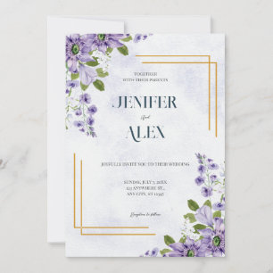 Invitation Mariage floral Lavante aux fleurs violettes