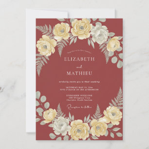 Invitation Mariage Floral Luxuriant Terracotta