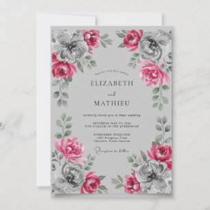 Invitation Mariage Floral Magenta Humeur